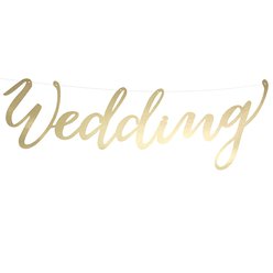 Girlanda " WEDDING" zlatý